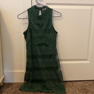 Green lace cocktail dress